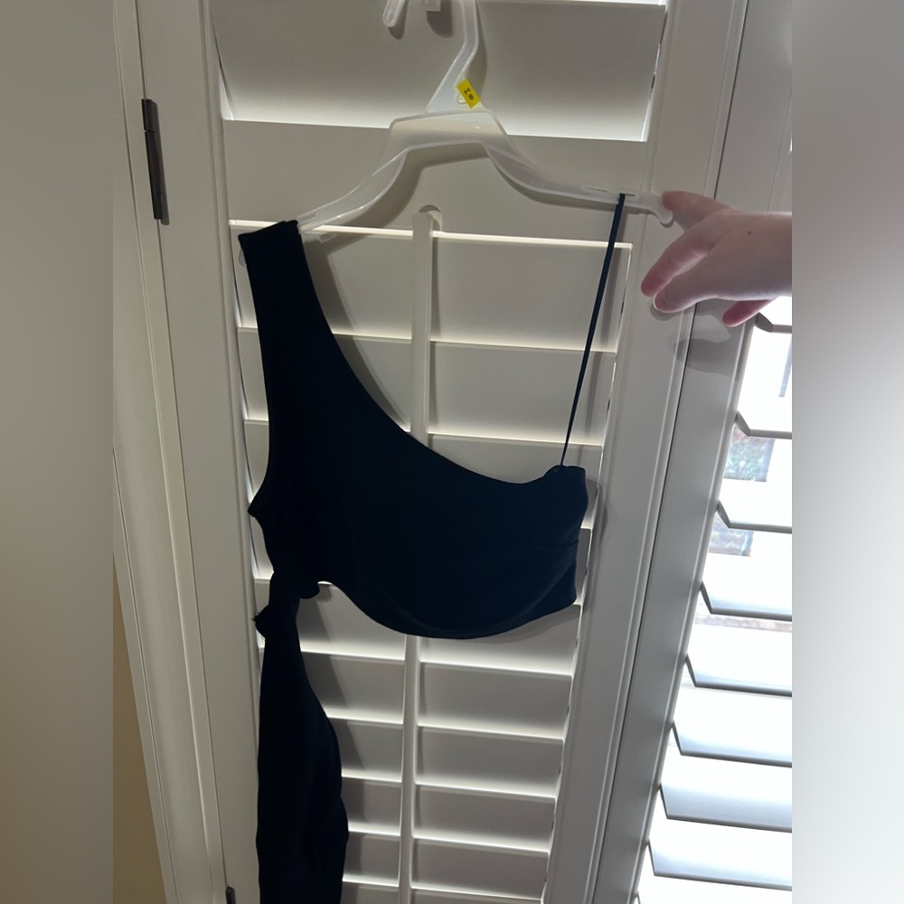 urban outfitters one shoulder crop top with a tie